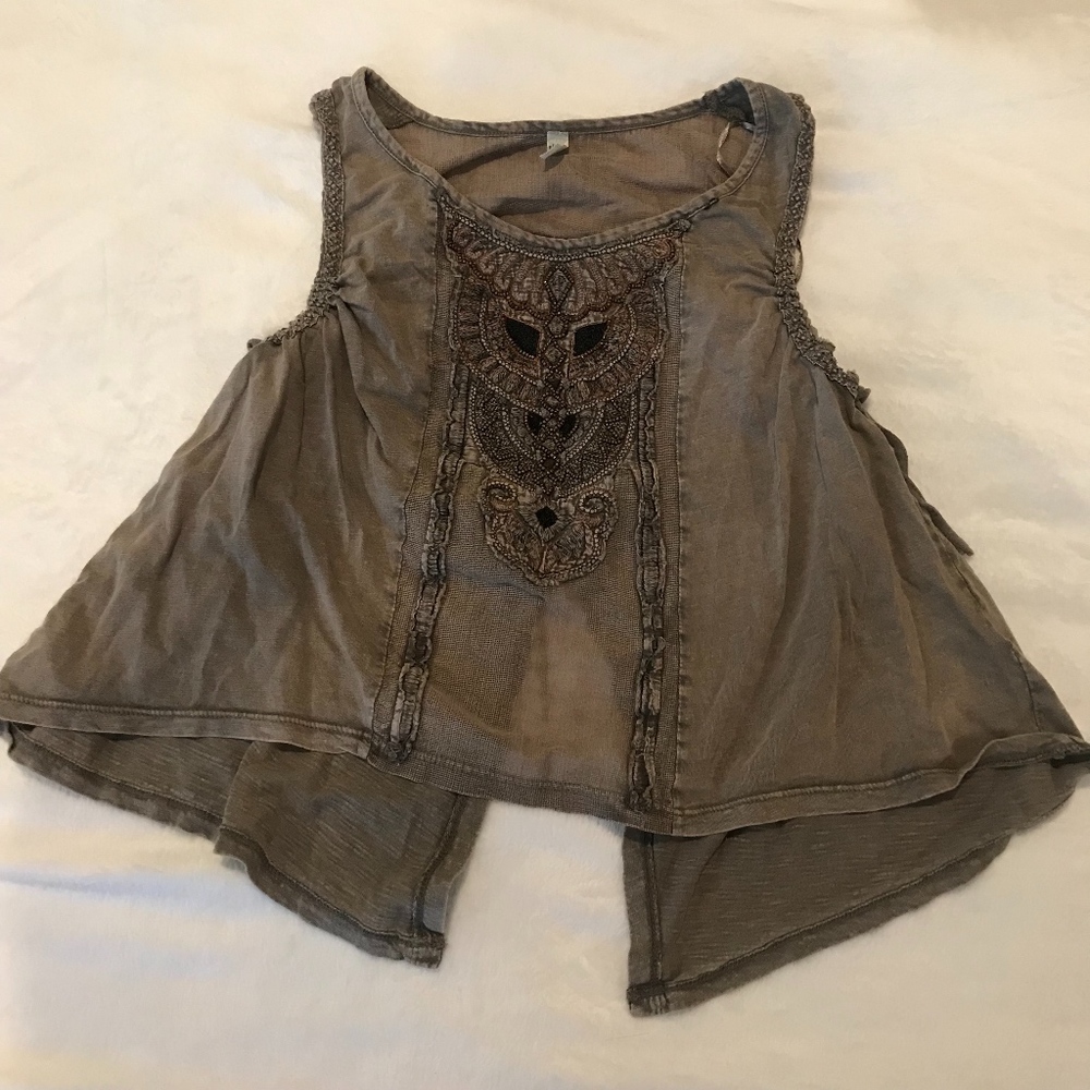 Free People Beaded Mesh Top